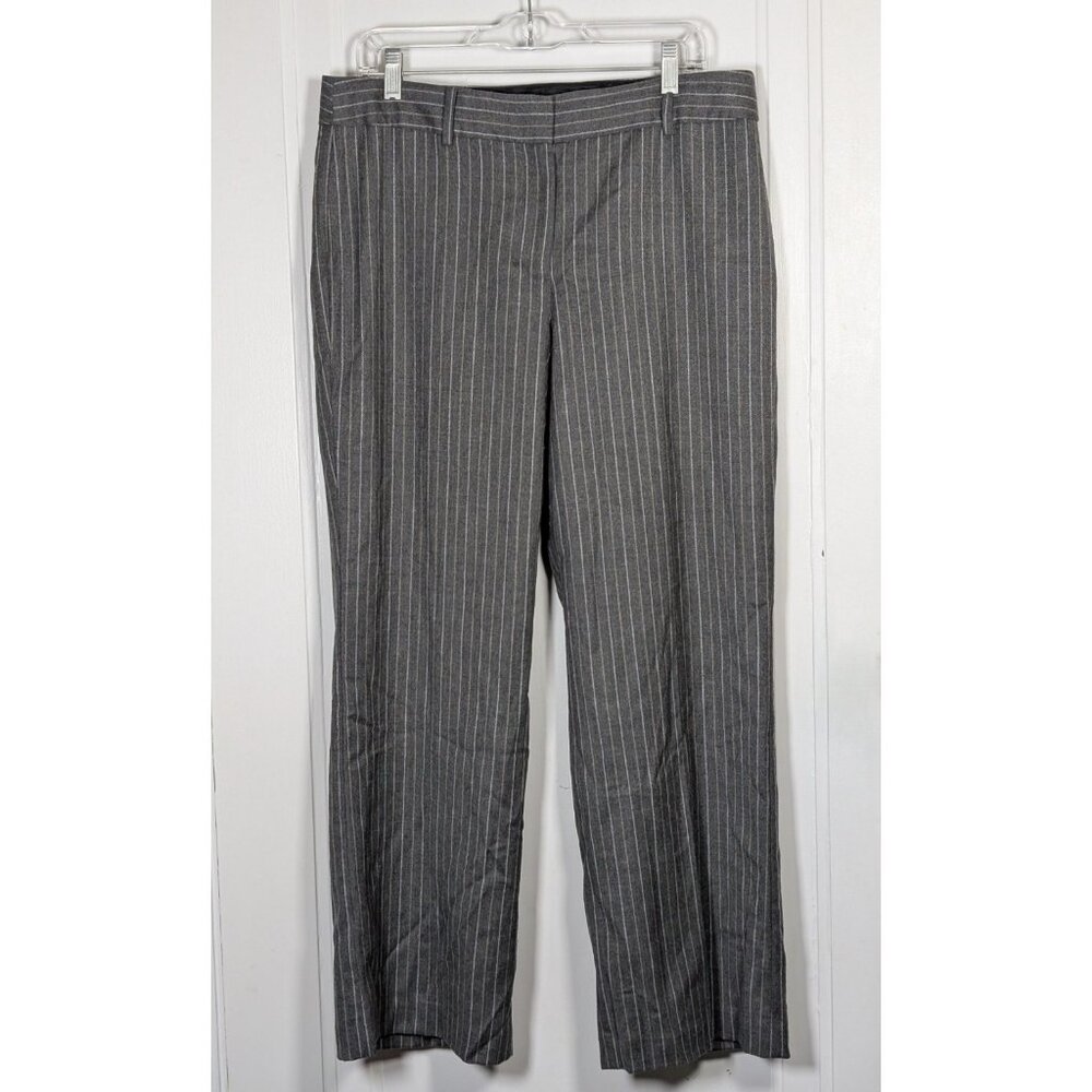 Talbots Heritage Petites Dress Pants Womens Size 14 Gray Stripe Wool Work Wear